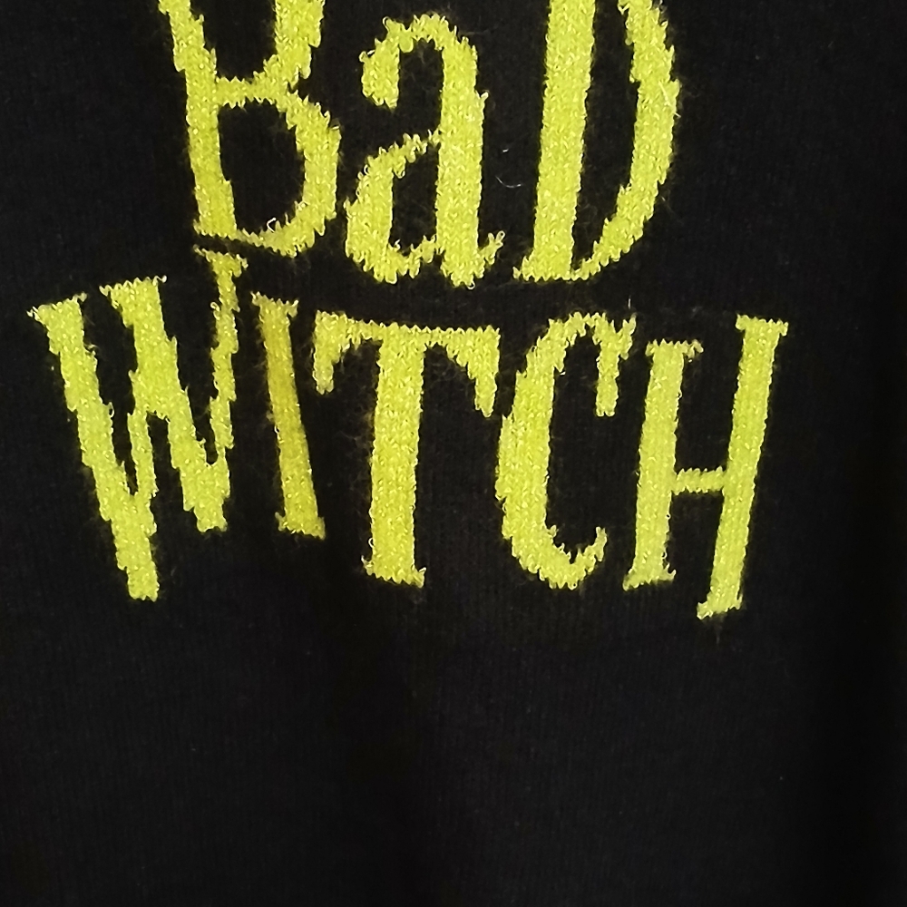 Vince Camuto Halloween Bad Witch Sweater Sz Lg Sparkle - Picture 3 of 7